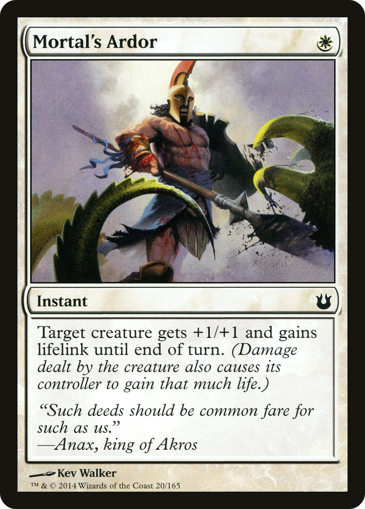 Mortal's Ardor (BNG-020) [Born of the Gods] MTG Single Wizards of the Coast