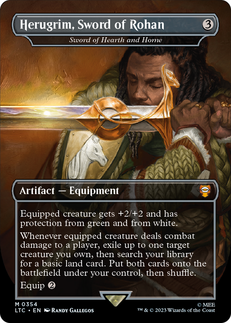 Herugrim, Sword of Rohan - Sword of Hearth and Home (LTC-354) [Tales of Middle-earth Commander] (Borderless) Foil MTG Single Wizards of the Coast