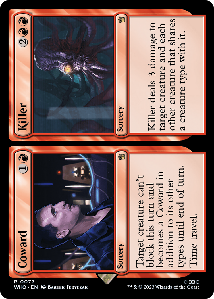 Coward // Killer (WHO-077) [Doctor Who] Foil MTG Single Wizards of the Coast