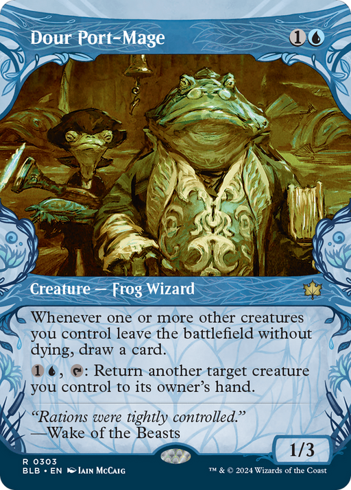 Dour Port-Mage (BLB-303) [Bloomburrow] (Showcase) (Borderless) Foil MTG Single Wizards of the Coast