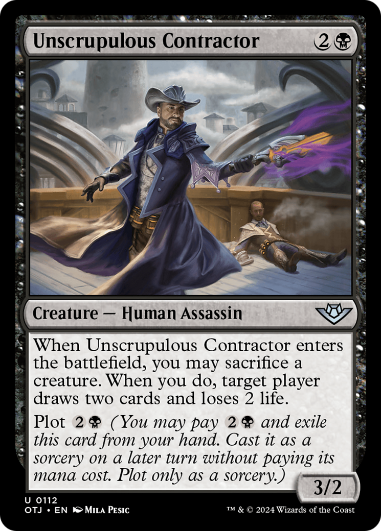 Unscrupulous Contractor (OTJ-112) [Outlaws of Thunder Junction] MTG Single Wizards of the Coast