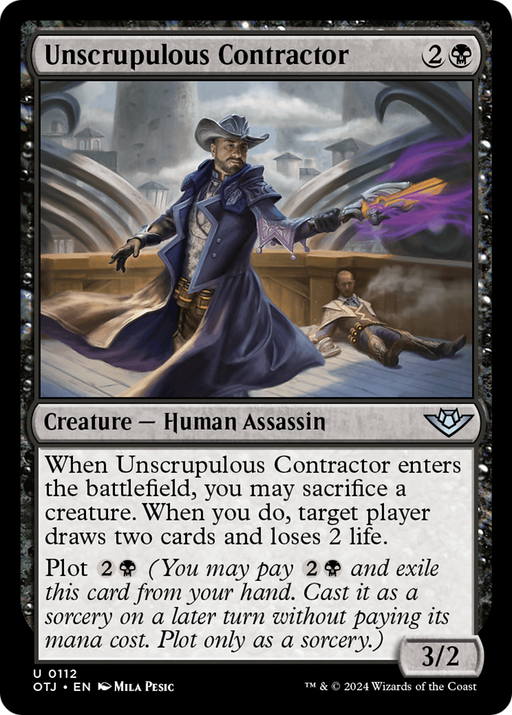 Unscrupulous Contractor (OTJ-112) [Outlaws of Thunder Junction] Foil MTG Single Wizards of the Coast