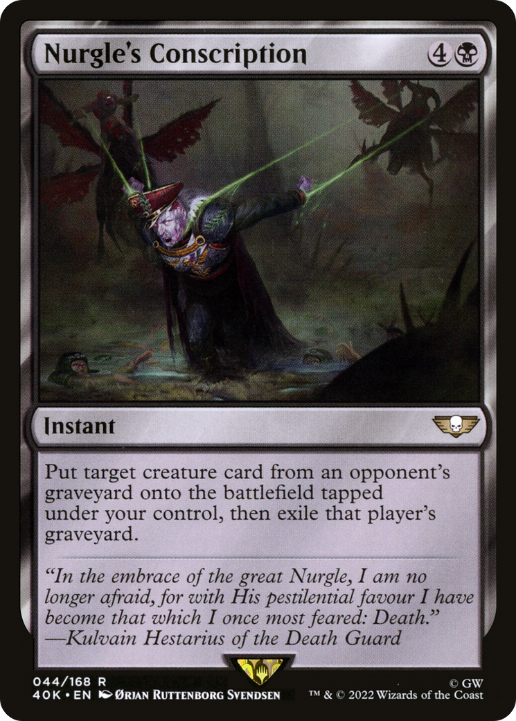 Nurgle's Conscription (40K-044) [Warhammer 40,000 Commander] MTG Single Wizards of the Coast