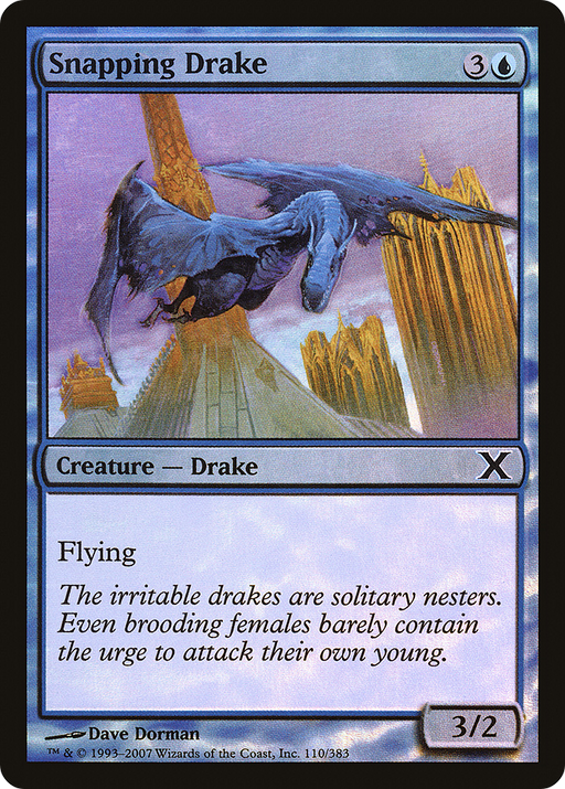 Snapping Drake (10E-110★) [Tenth Edition] Foil MTG Single Wizards of the Coast