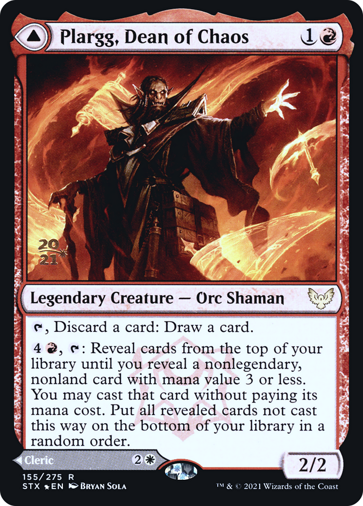 Plargg, Dean of Chaos (PRE-155) [Strixhaven: School of Mages Promos] Foil MTG Single Wizards of the Coast