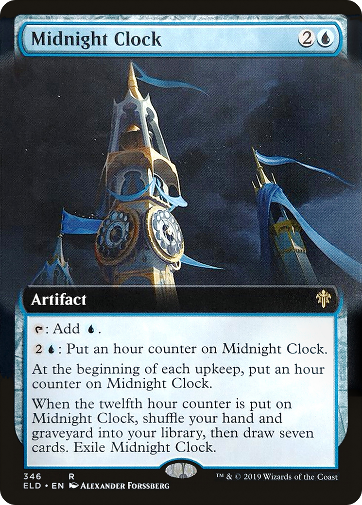 Midnight Clock (ELD-346) [Throne of Eldraine] (Extended Art) Foil MTG Single Wizards of the Coast