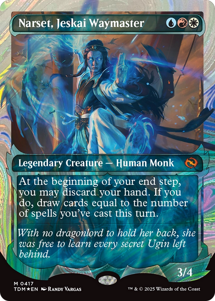 Narset, Jeskai Waymaster (Showcase) (Halo Foil) (TDM-417) [Tarkir: Dragonstorm] Foil MTG Single Wizards of the Coast