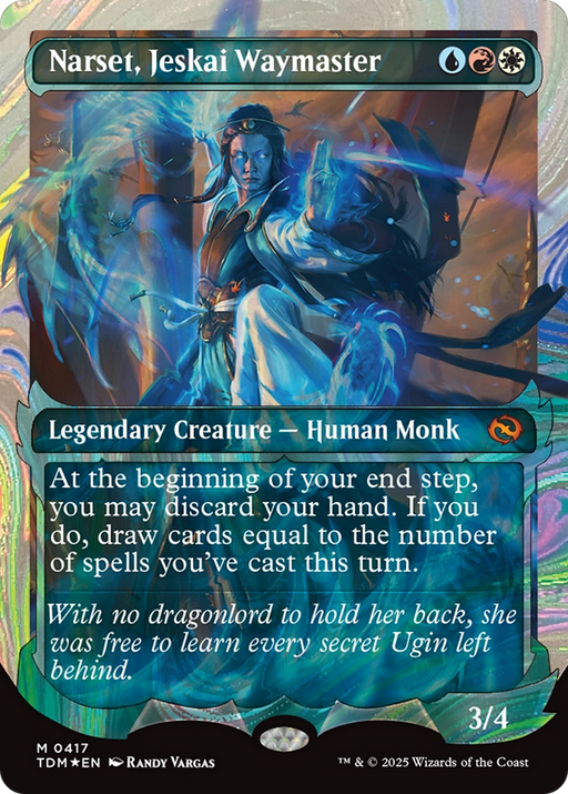 Narset, Jeskai Waymaster (Showcase) (Halo Foil) (TDM-417) [Tarkir: Dragonstorm] Foil MTG Single Wizards of the Coast