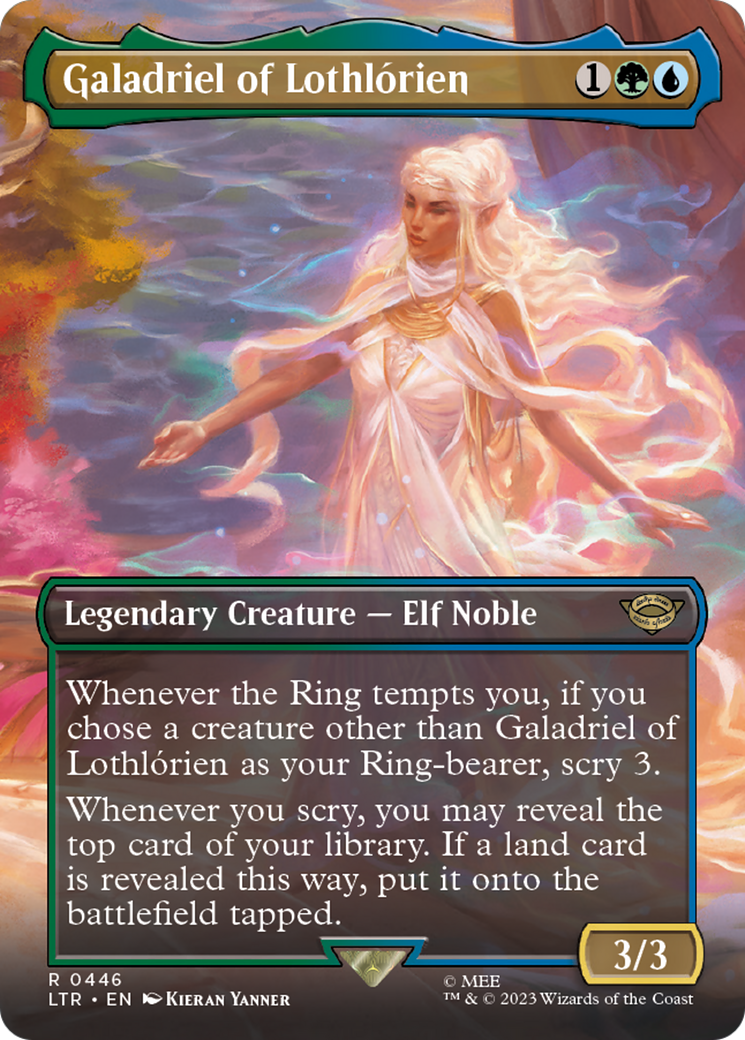 Galadriel of Lothlorien (LTR-446) [The Lord of the Rings: Tales of Middle-earth] (Borderless) Foil MTG Single Wizards of the Coast