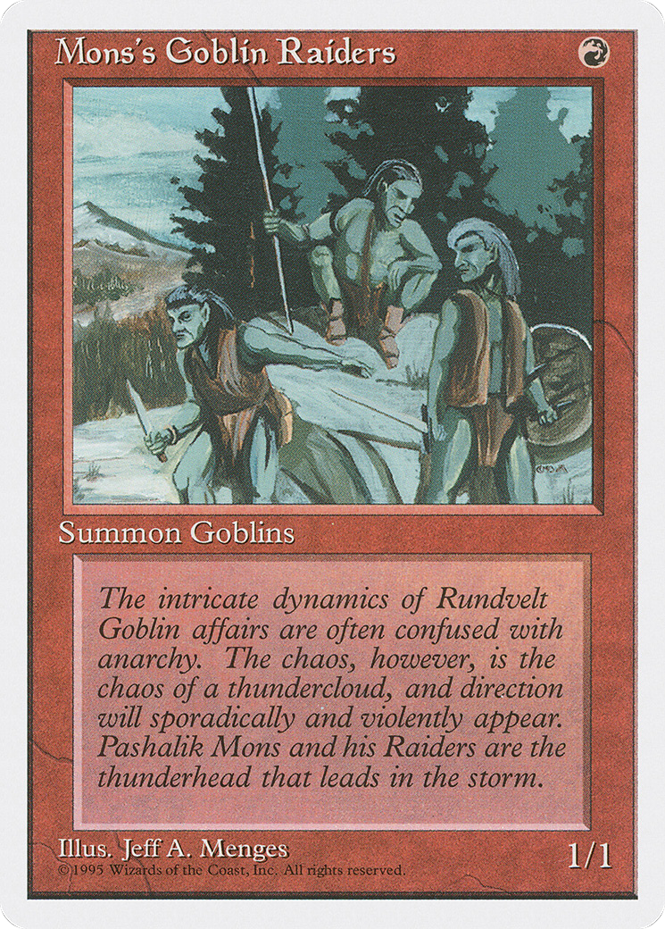 Mons's Goblin Raiders (4ED-213) [Fourth Edition] MTG Single Wizards of the Coast