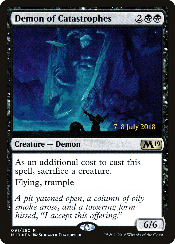 Demon of Catastrophes (PRE-091) [Core Set 2019 Promos] Foil MTG Single Wizards of the Coast