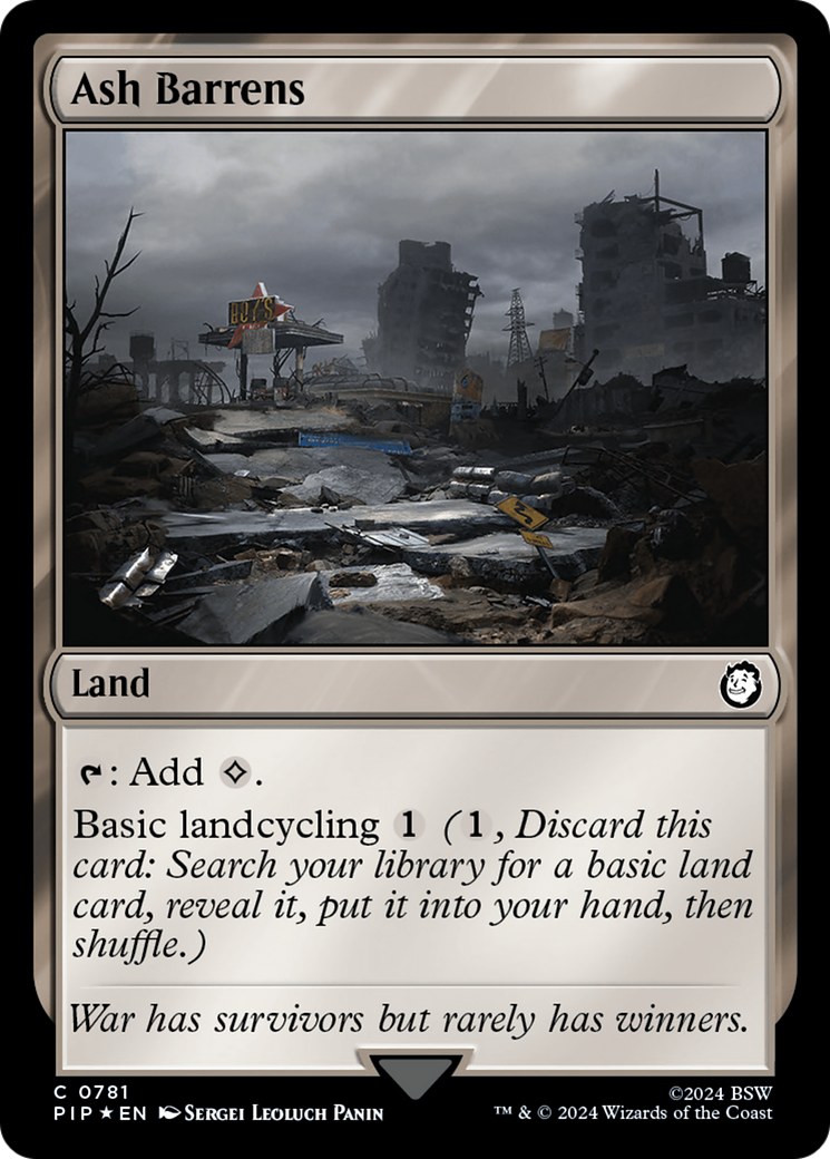 Ash Barrens (Surge Foil) (PIP-781) [Fallout] Foil MTG Single Wizards of the Coast