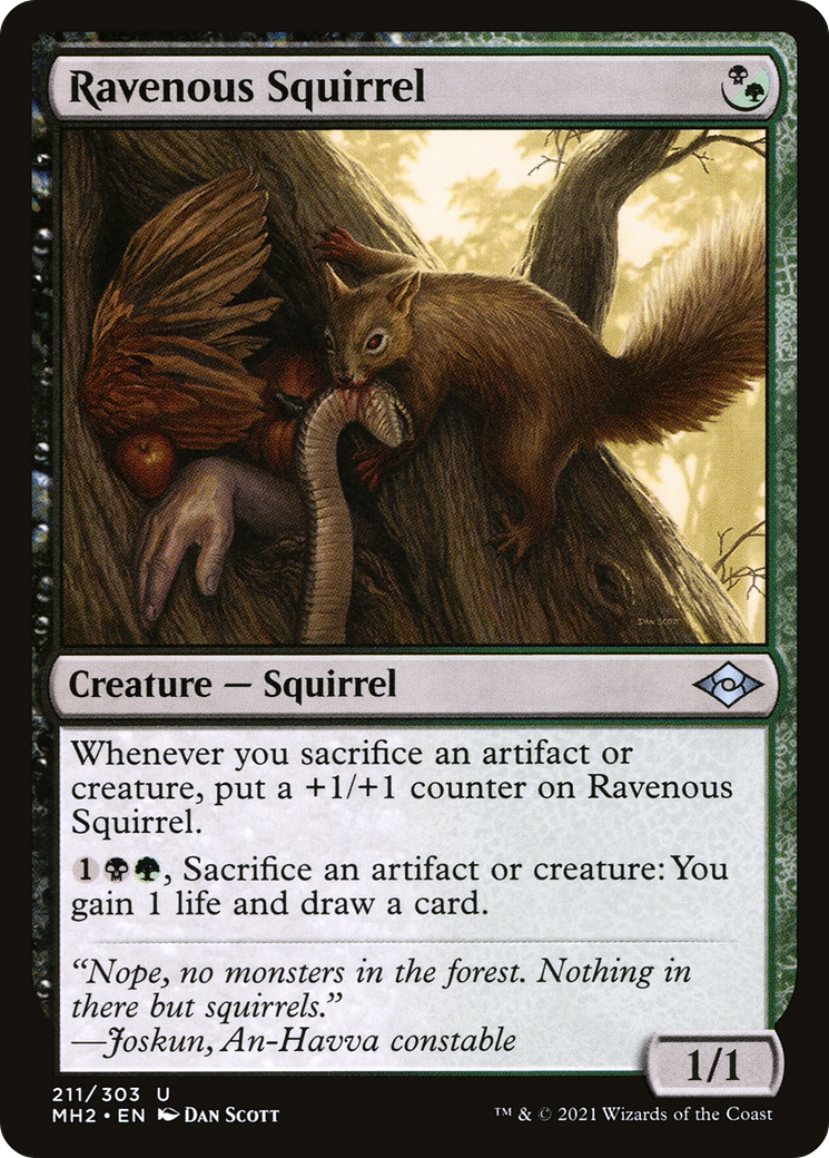 Ravenous Squirrel (MH2-211) [Modern Horizons 2] MTG Single Modern Horizons 2