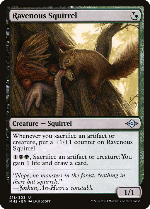 Ravenous Squirrel (MH2-211) [Modern Horizons 2] MTG Single Modern Horizons 2