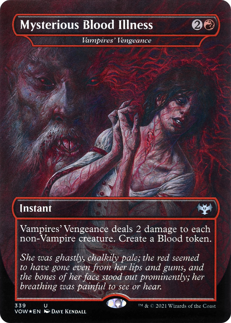 Mysterious Blood Illness - Vampires' Vengeance (VOW-339) [Innistrad: Crimson Vow] (Borderless) Foil MTG Single Wizards of the Coast