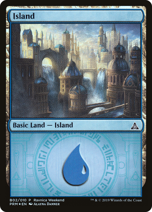 Island - Azorius (B02) (LARP-002) [Misc] RNA Ravnica Weekend Foil MTG Single Wizards of the Coast