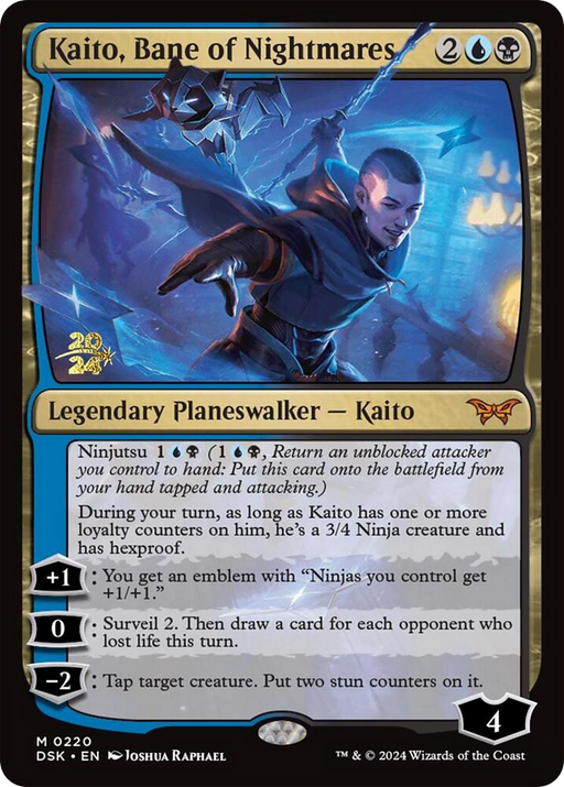 Kaito, Bane of Nightmares (PRE-220) [Duskmourn: House of Horror Promos] Foil MTG Single Wizards of the Coast