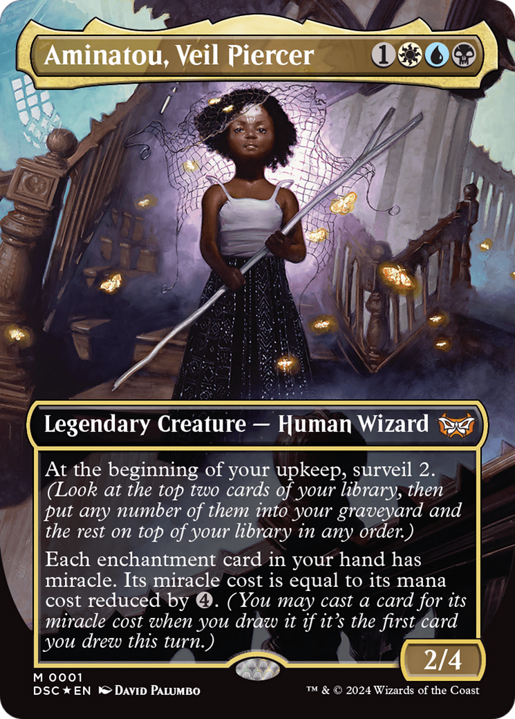 Aminatou, Veil Piercer (DSC-001) [Duskmourn: House of Horror Commander] (Borderless) Foil MTG Single Wizards of the Coast
