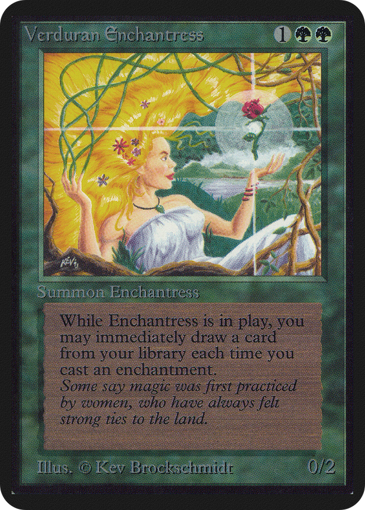 Verduran Enchantress (LEA-) [Oldschool] Limited Edition Alpha MTG Single Wizards of the Coast