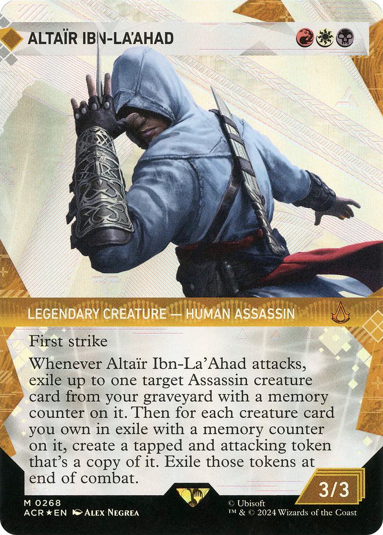 Altair Ibn-La'Ahad (Textured Foil) (ACR-268) [Assassin's Creed] (Showcase) (Borderless) Foil MTG Single Wizards of the Coast