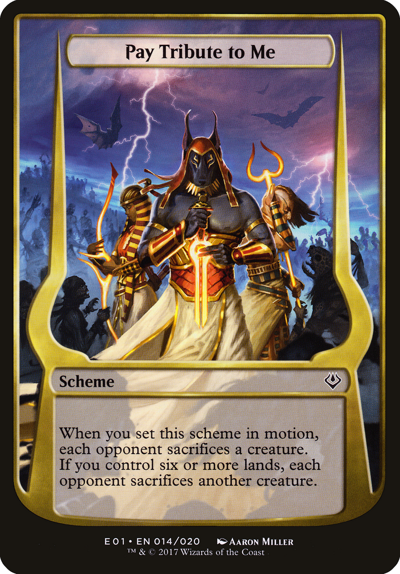 Pay Tribute to Me (Archenemy: Nicol Bolas) (OVER-014) [Archenemy: Nicol Bolas Schemes] MTG Single Wizards of the Coast