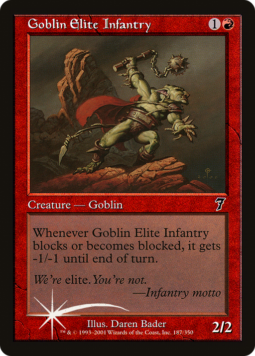 Goblin Elite Infantry (7ED-187) [7th Edition] Foil MTG Single Wizards of the Coast