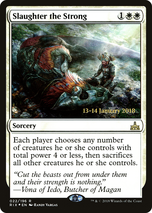 Slaughter the Strong (PRE-022) [Rivals of Ixalan Promos] Foil MTG Single Wizards of the Coast