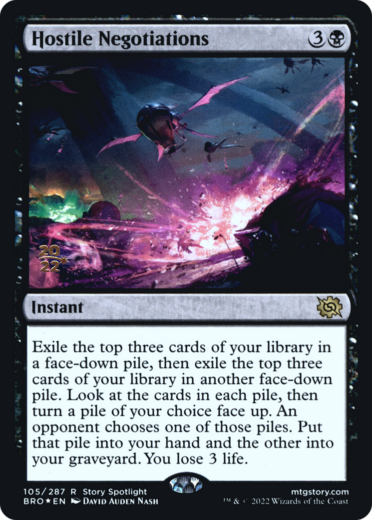 Hostile Negotiations (PRE-105) [The Brothers' War Promos] Foil MTG Single Wizards of the Coast