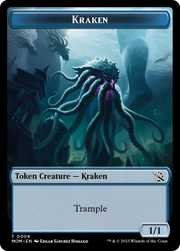 Monk // Kraken Double-Sided Token [Tokens] March of the Machine Tokens MTG Single Magic: The Gathering