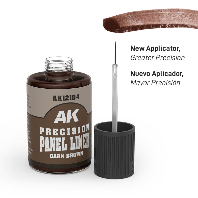 AK Interactive: Precision Panel Liner - Dark Brown Model Paints AK INTERACTIVE