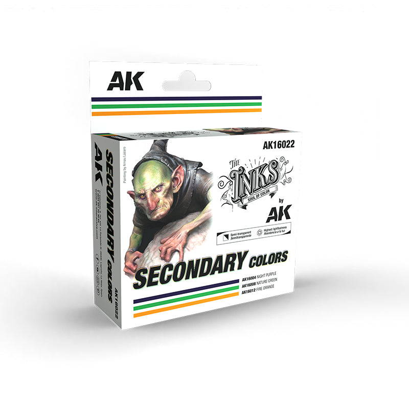AK Interactive: The INKS Secondary Colors Set Model Paints AK INTERACTIVE