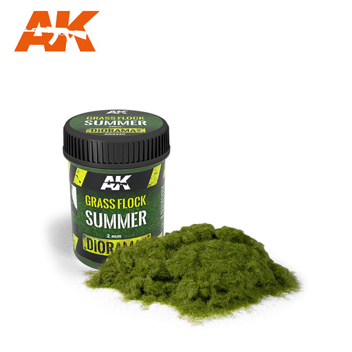 AK Interactive: Grass Flock 2mm Summer - 250ml Basing Materials AK INTERACTIVE