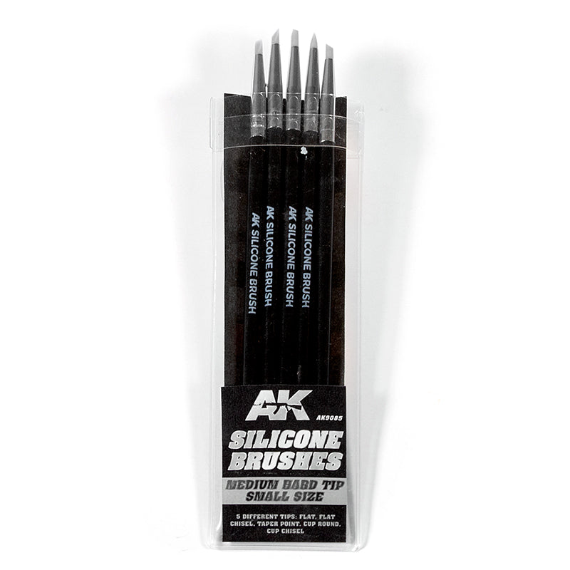 AK Interactive: Silicone Brushes Set (Medium Hard Tip Small Size) Hobby Brushes AK INTERACTIVE