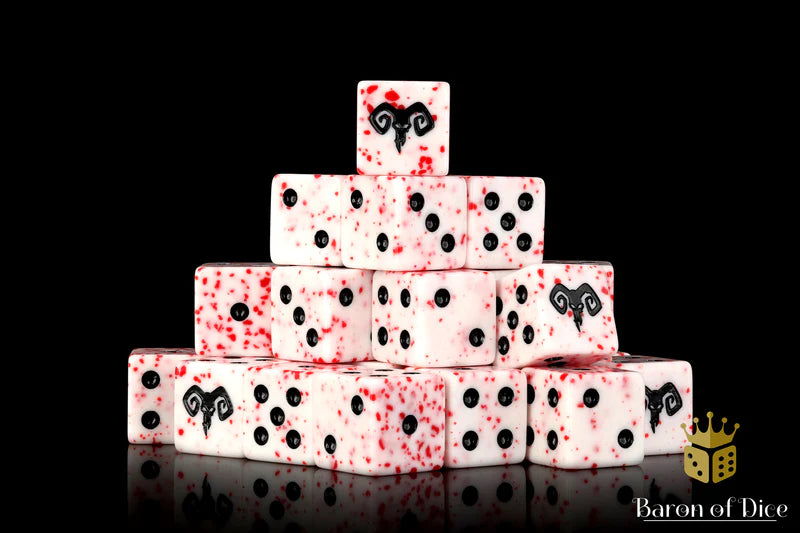 Baron of Dice: "Bloody Beasts" 25x16mm Square Corner Dice Dice & Gaming Accessories Baron of Dice