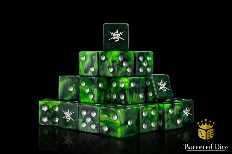 Baron of Dice: "Shadow Vipers - Warp Touched" 25x16mm Square Corner Dice Dice & Gaming Accessories Baron of Dice