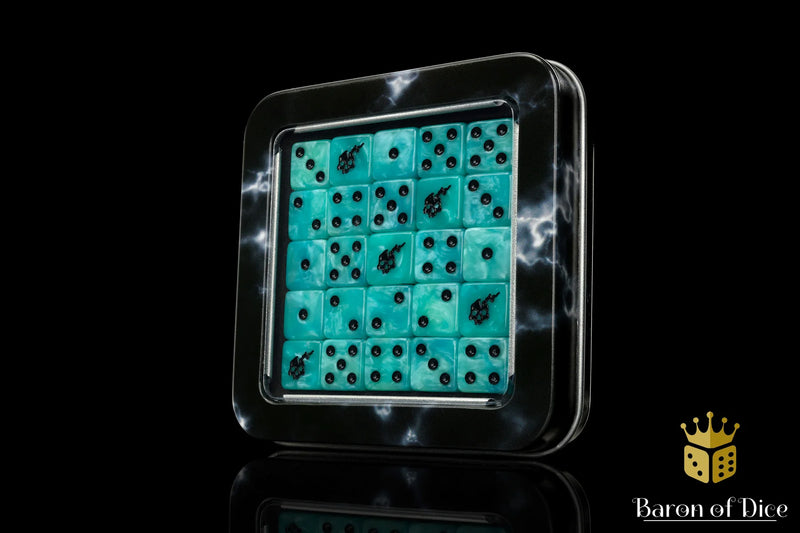 Baron of Dice: "Ghost" 25x12mm Square Corner Dice Dice & Gaming Accessories Baron of Dice