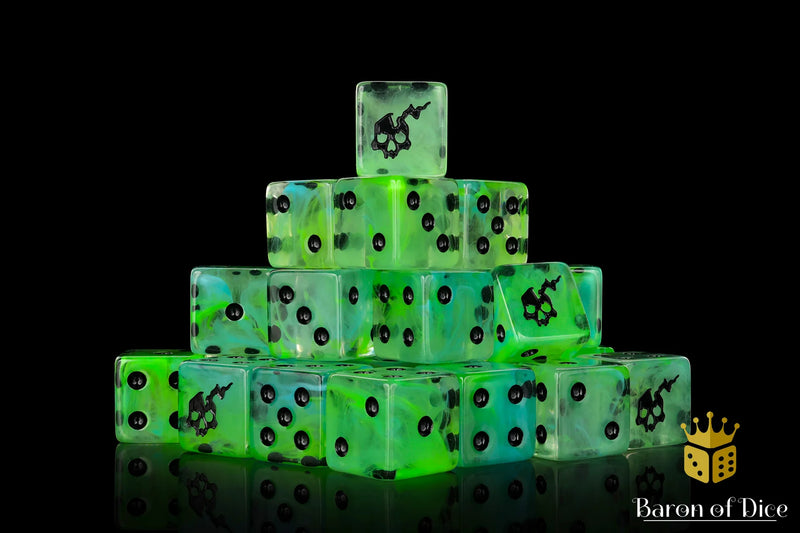 Baron of Dice: "Ethereal Ghost" 25x16mm Square Corner Dice