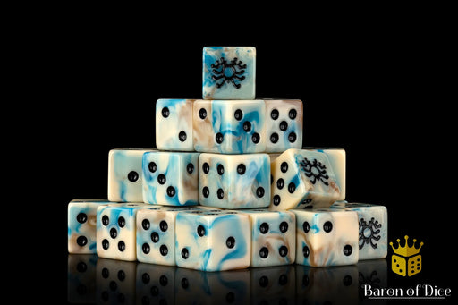 Baron of Dice: "Necromantic Skeleton Rune" 25x16mm Square Corner Dice Dice & Gaming Accessories Baron of Dice