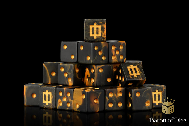 Baron of Dice: "Lava Rune" 25x16mm Square Corner Dice Dice & Gaming Accessories Baron of Dice