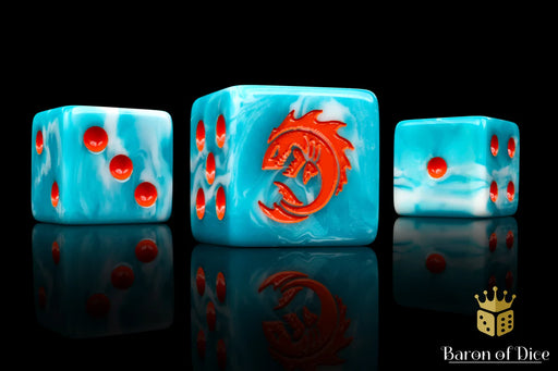 Baron of Dice: "Sea Monsters - Orange" 25x16mm Square Corner Dice Dice & Gaming Accessories Baron of Dice