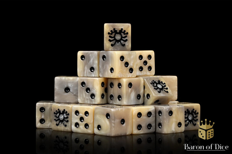 Baron of Dice: "Skeleton Rune" 25x16mm Square Corner Dice Dice & Gaming Accessories Baron of Dice