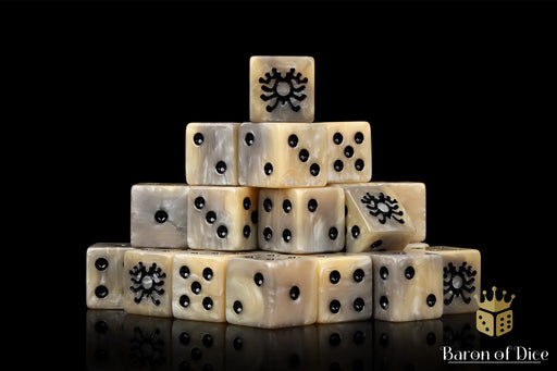 Baron of Dice: "Skeleton Rune" 25x16mm Square Corner Dice Dice & Gaming Accessories Baron of Dice