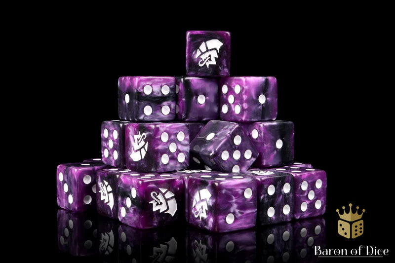 Baron of Dice: "Alien - Purple & White" 25x16mm Square Corner Dice Dice & Gaming Accessories Baron of Dice
