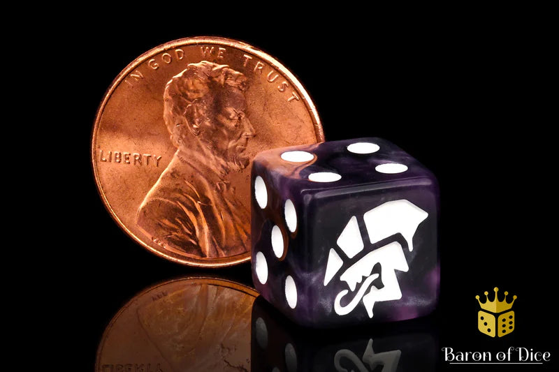 Baron of Dice: "Alien - Purple & White" 25x12mm Square Corner Dice Dice & Gaming Accessories Baron of Dice