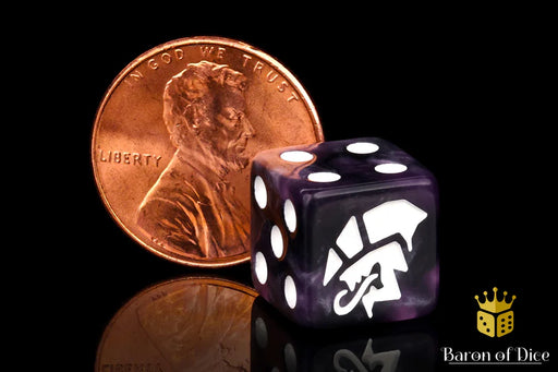 Baron of Dice: "Alien - Purple & White" 25x12mm Square Corner Dice Dice & Gaming Accessories Baron of Dice
