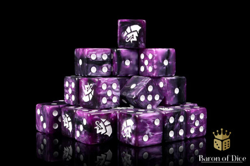 Baron of Dice: "Alien - Purple & White" 25x16mm Square Corner Dice Dice & Gaming Accessories Baron of Dice