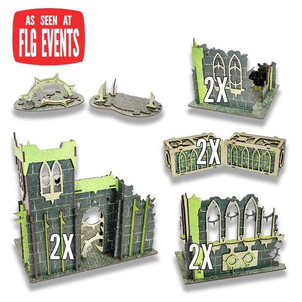 FLG Full Color Terrain: Urban Corruption Event Set (GREEN) Terrain FLG