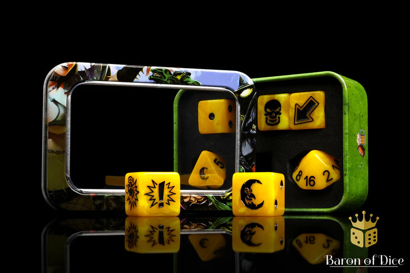 Baron of Dice: "Twilight" Spiked Football Dice 7-Die Set Dice & Gaming Accessories Baron of Dice