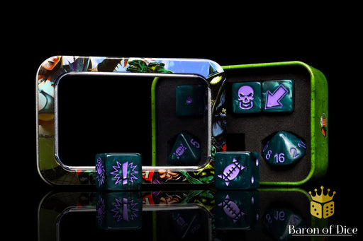 Baron of Dice: "Terror" Spiked Football Dice 7-Die Set Dice & Gaming Accessories Baron of Dice