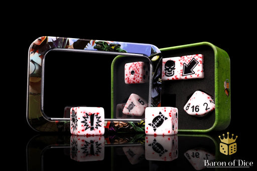 Baron of Dice: "Murderous" Spiked Football Dice 7-Die Set Dice & Gaming Accessories Baron of Dice